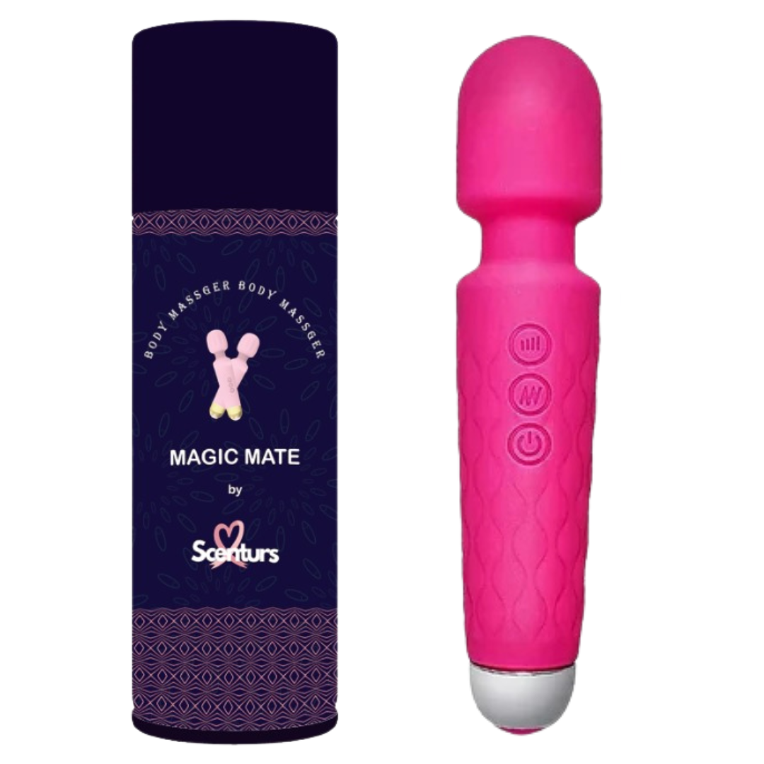 Click to see full view Scenturs Massager Machine for Women -Rechargeable Wireless Mini Body Massager with 28 Vibration Modes, Fast Charging, 8 Speeds and Water Resistant-Massager Machine for Full Body